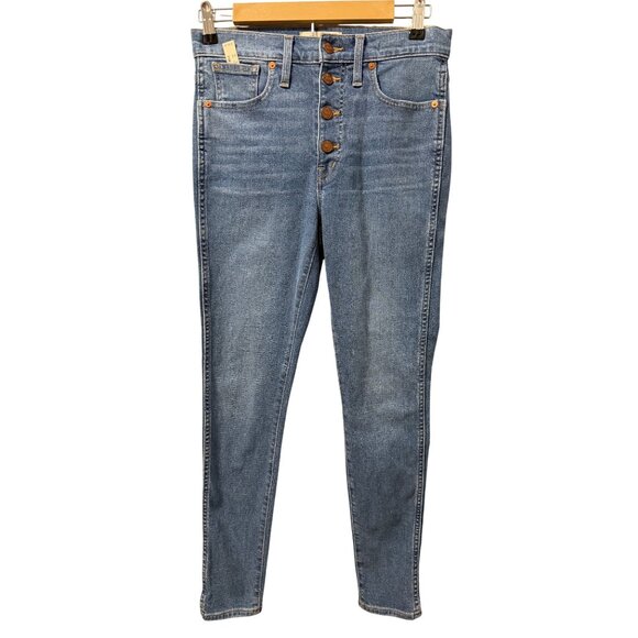 Madewell 10" High-Rise Skinny Jeans In Tencel Denim With Magic Pockets Button Fl - Picture 7 of 12